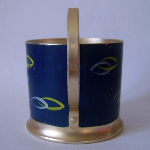 Подстаканник Перья (синий фон) - Мытищинский завод сувенирных изделий (МЗСИ)